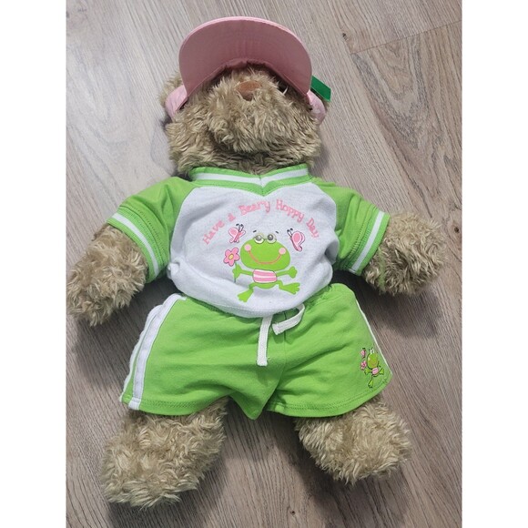 Build a bear Fuzzy Teddy Bear Plush with Green outfit - Picture 7 of 7